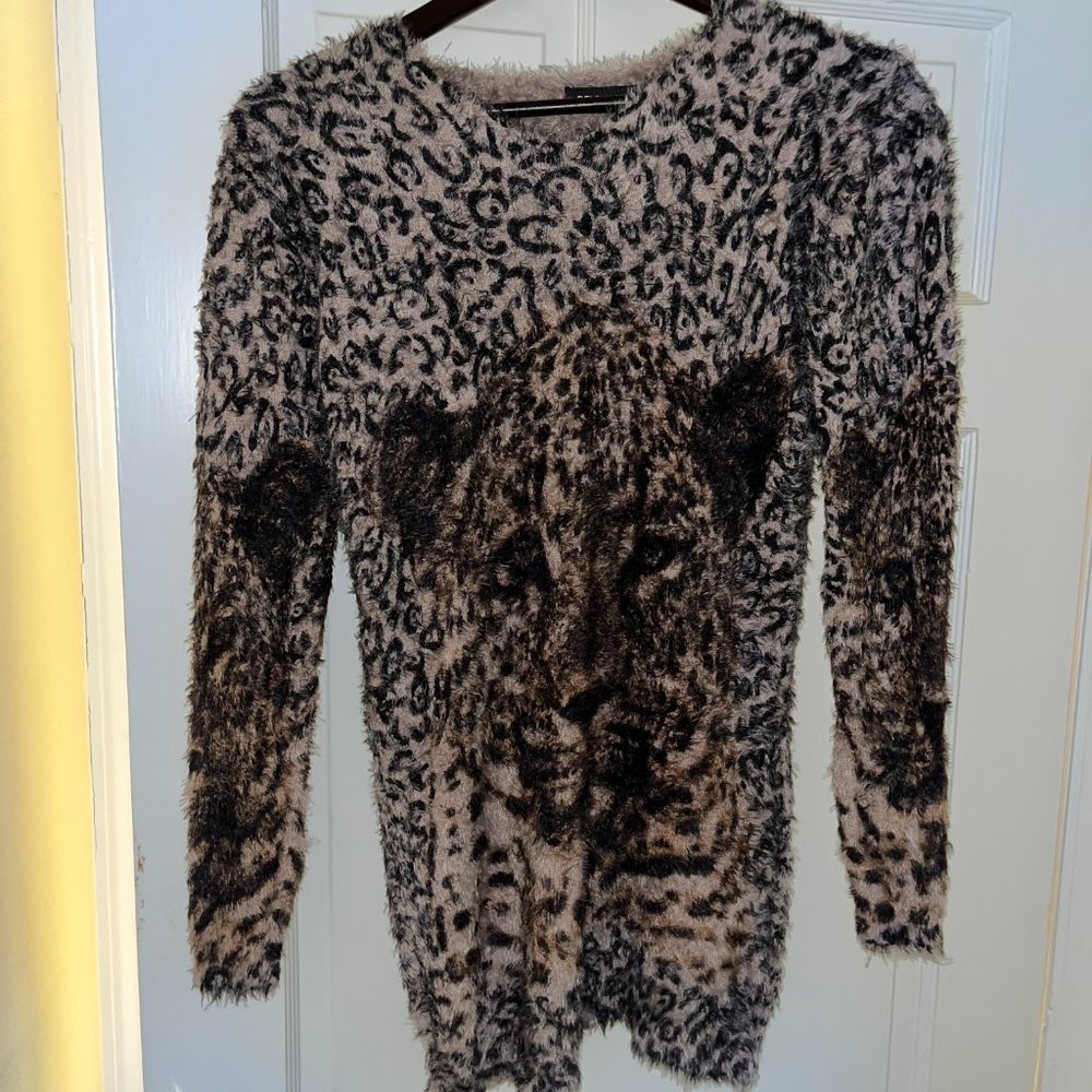 DENIMAXX Cheetah Print Sweater Size Small